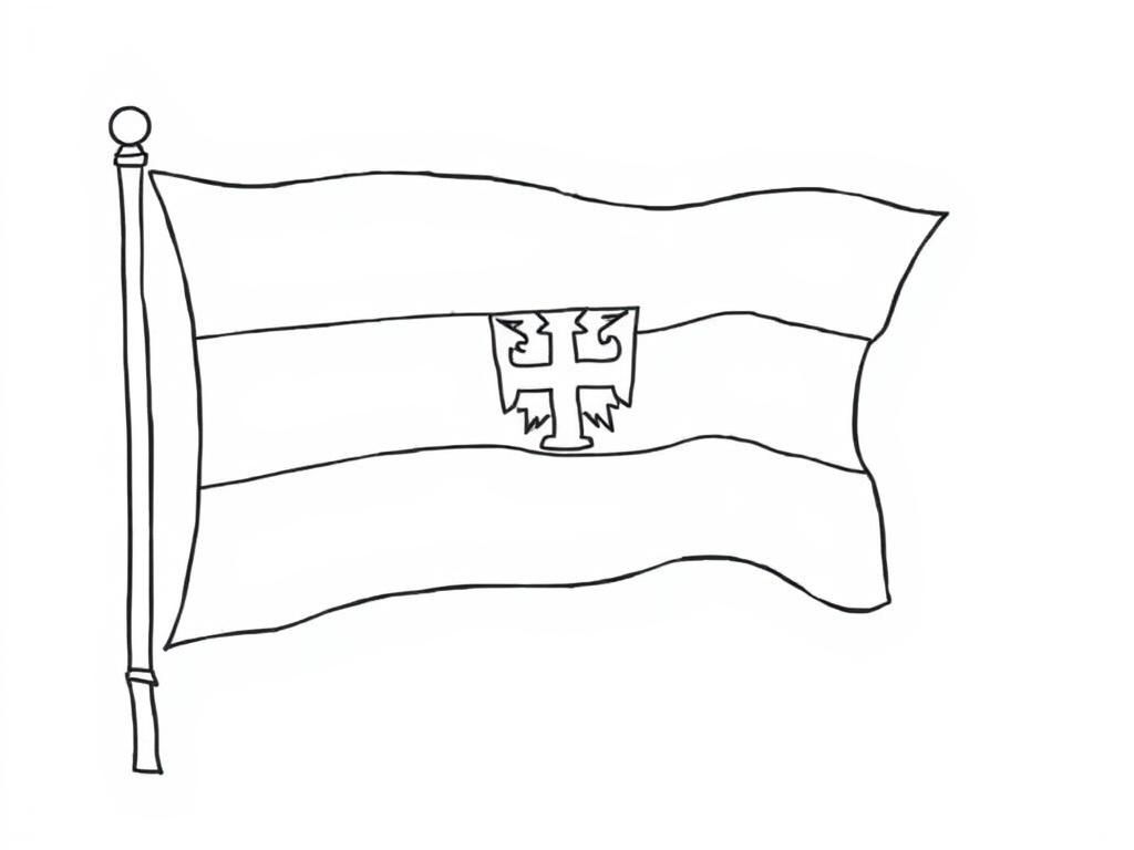 Preview of Draw a simple Hungarian flag coloring page for kids. Let the flag fly.