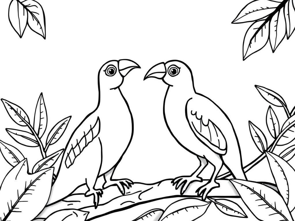 Birds Coloring Page