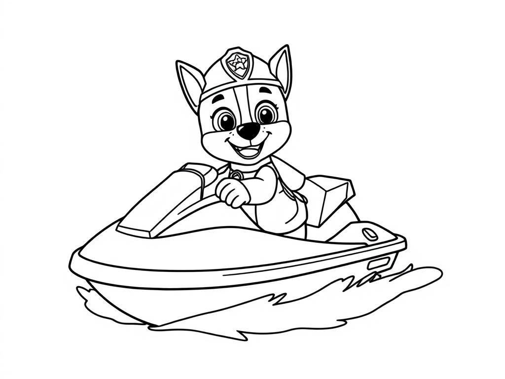 Paw Patrol Jet Ski Coloring Page