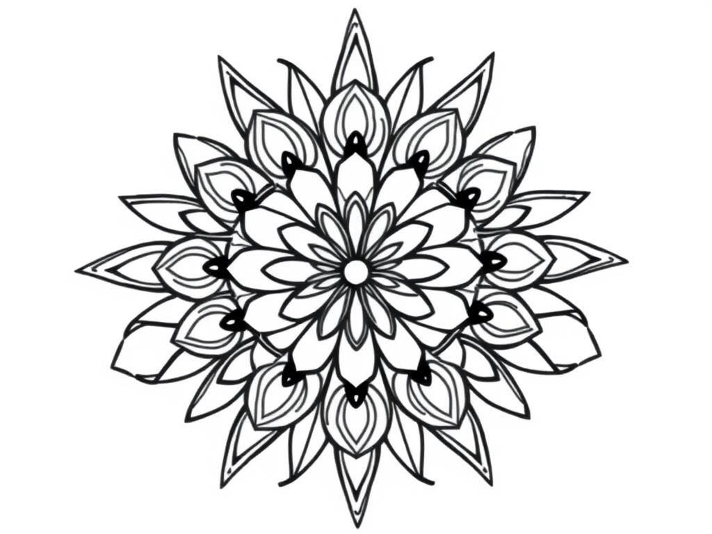 Delicate Floral Mandala Coloring Page