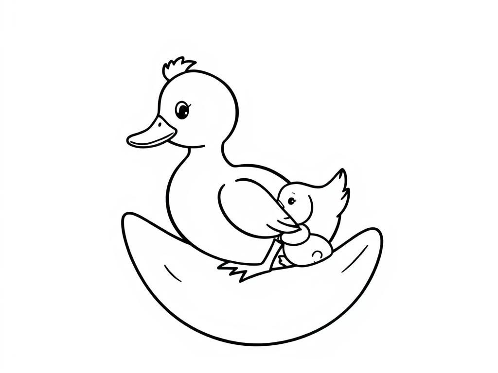 Preview of duck and baby on moon