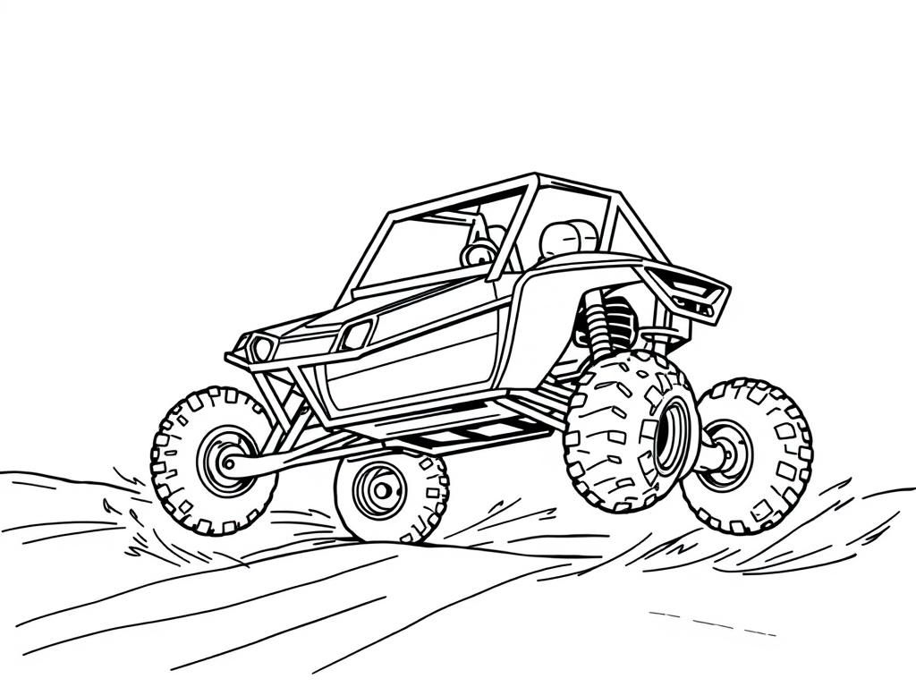 Kleurplaat met monstertruck-actie