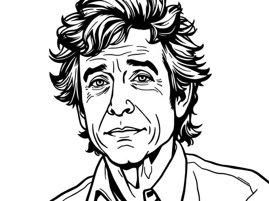 Smiling Man Portrait Coloring Page
