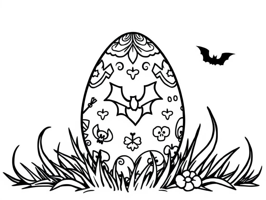Halloween Easter Egg Coloring Page