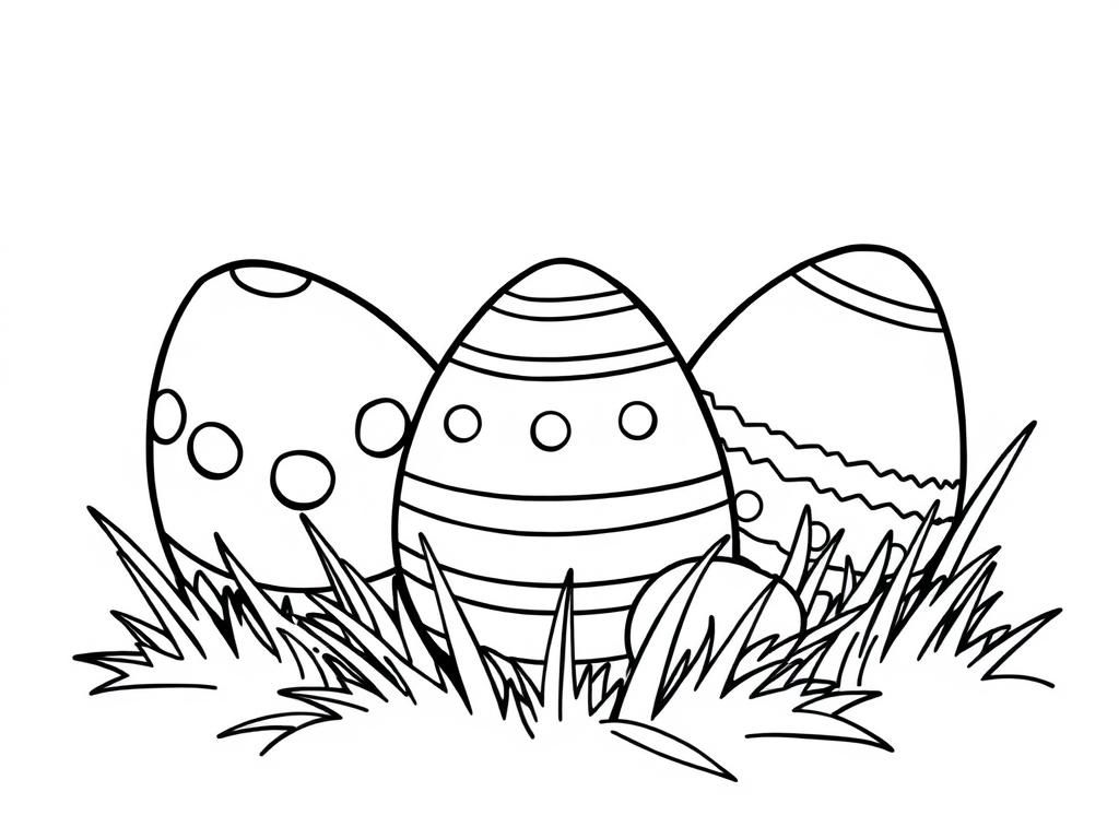 Easter eggs - Free Printable Coloring Page