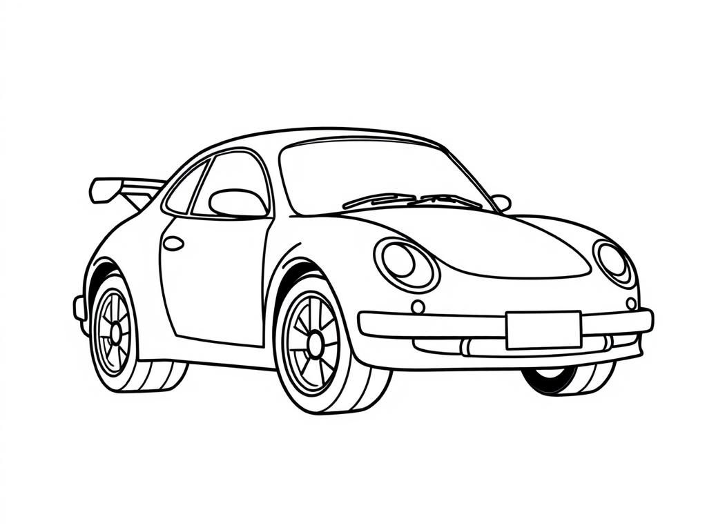 Coloring Page of a Sports Car