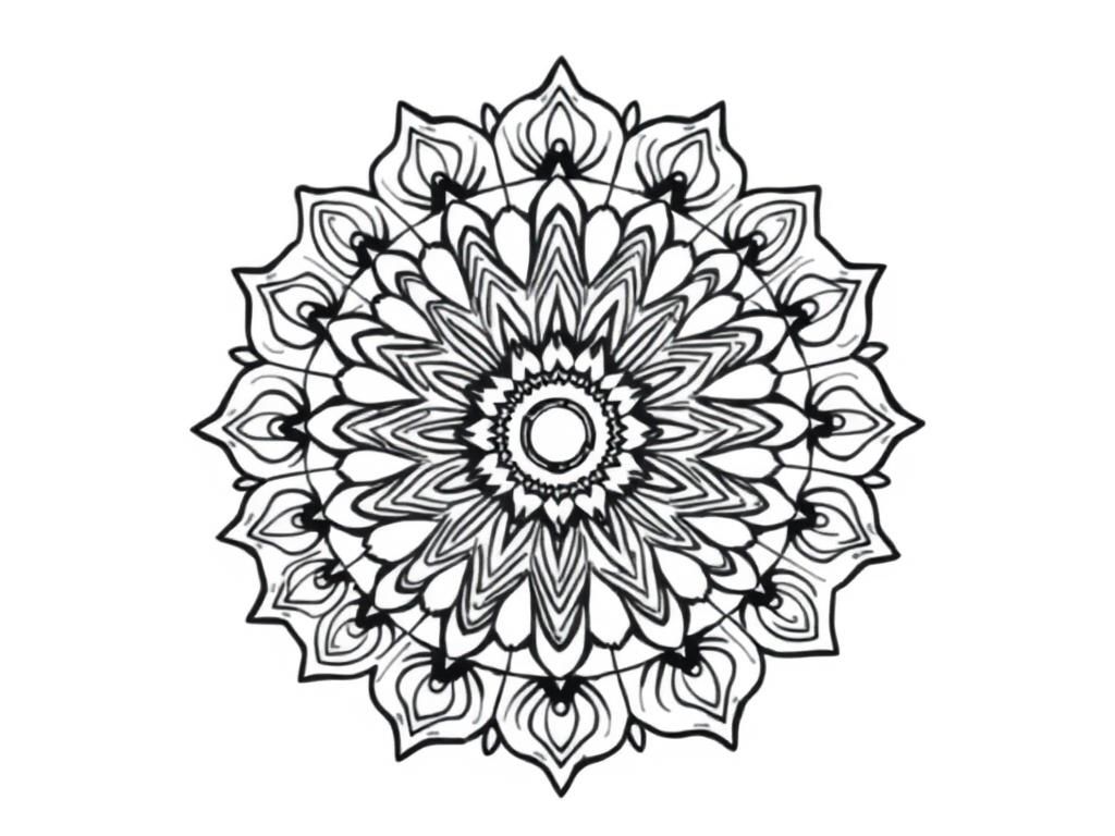 Floral Mandala Coloring Page