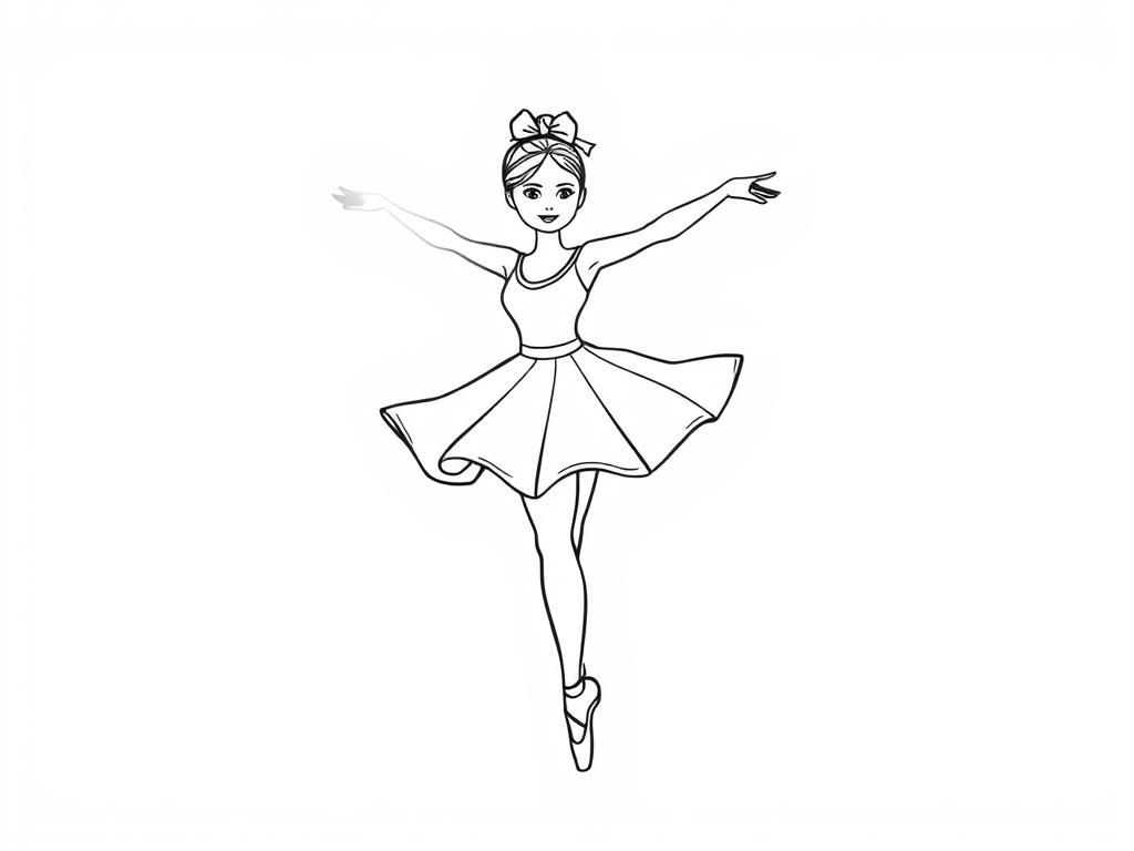 Ballerina Dancing Coloring Page