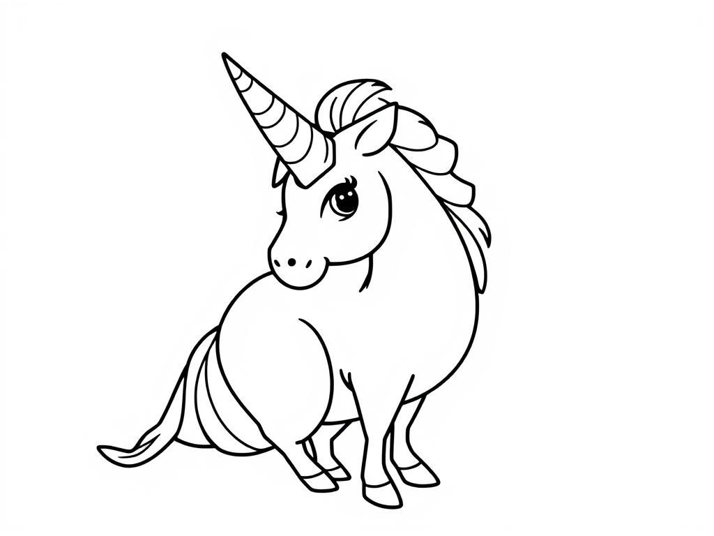 Coloring Page of a Unicorn