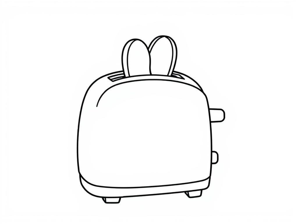 Kleurplaat van een broodrooster