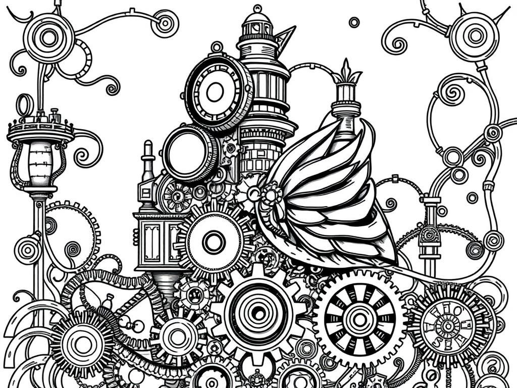 elaborate intricate steampunk