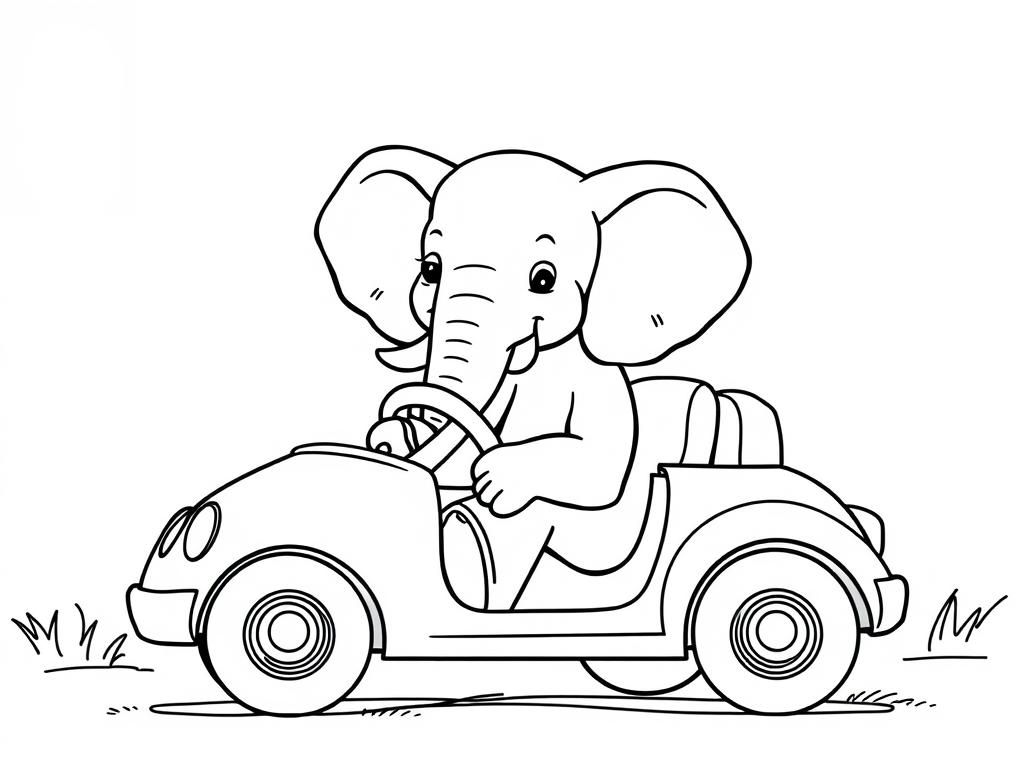 Preview of Elefant in einem auto als fahrer