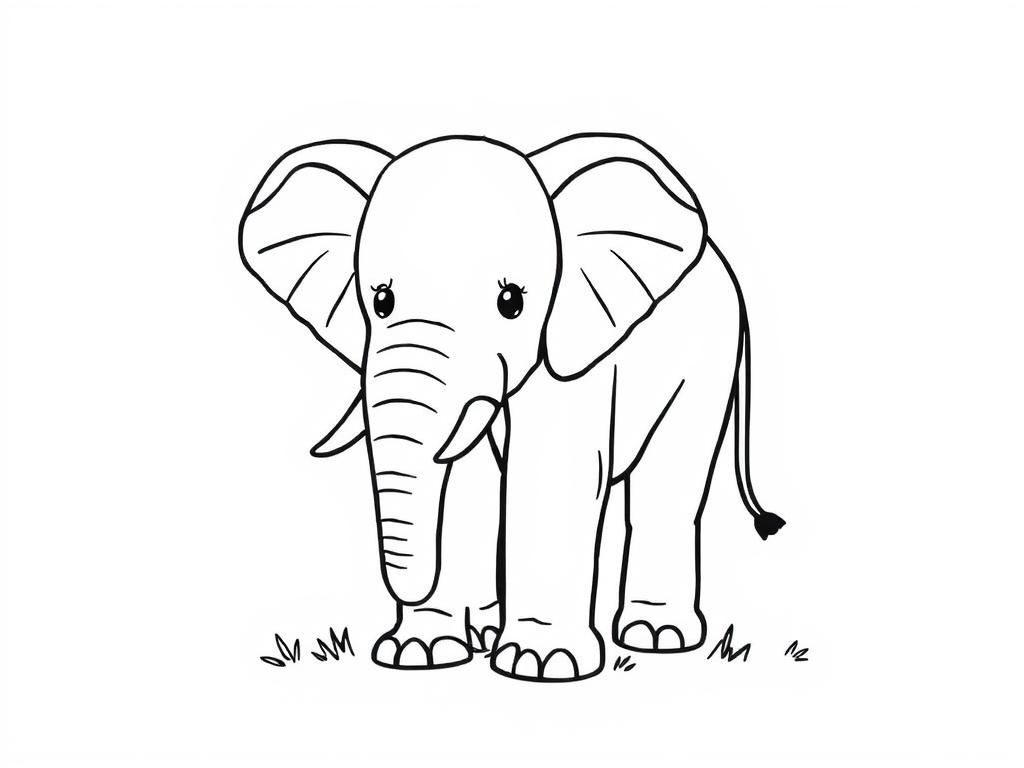 elephant for calming colouring - Free Printable Coloring Page
