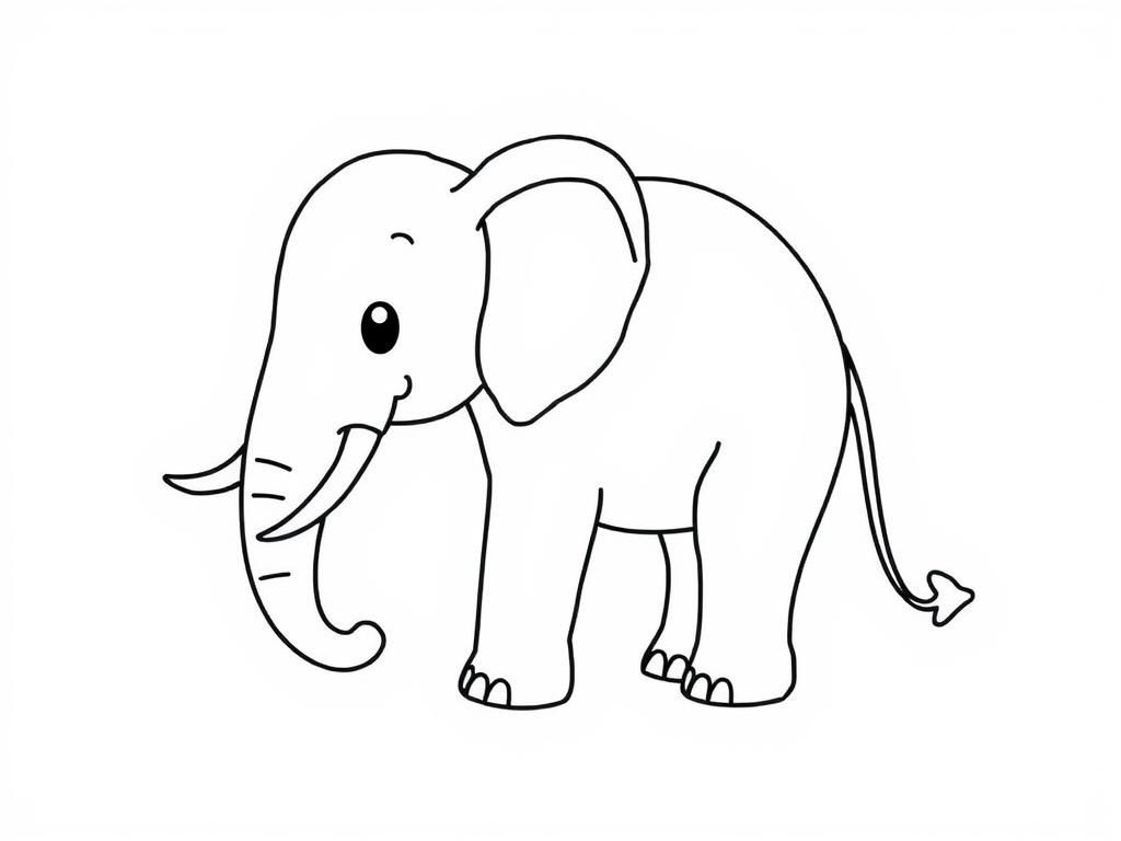 Elephant Coloring Page for Kids
