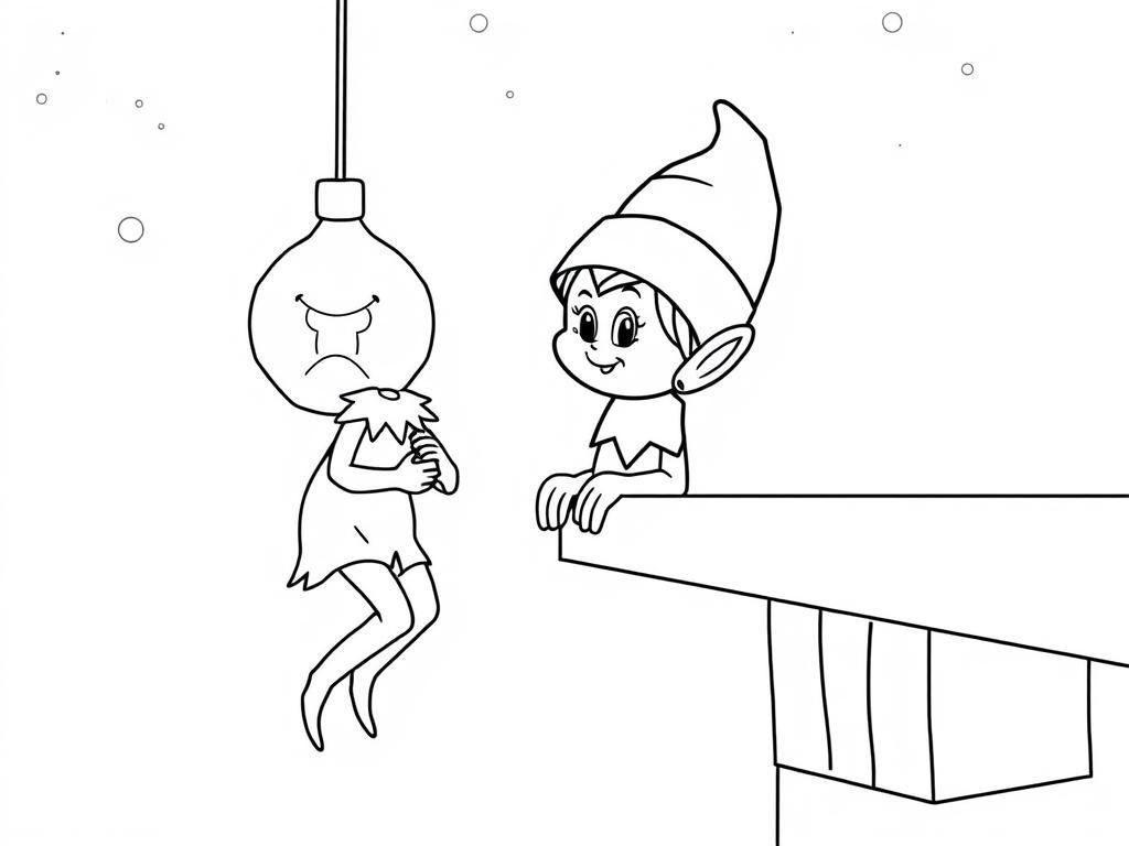 elf on the shelf - Free Printable Coloring Page