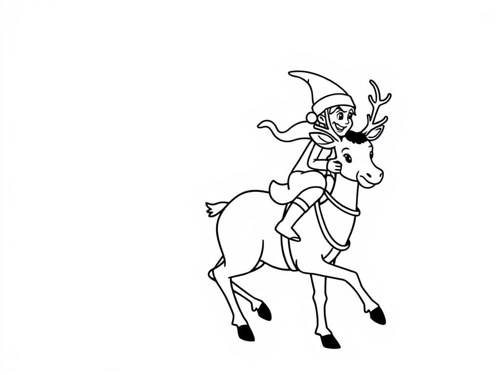 Preview of elf riding on rudolph the reigndeer