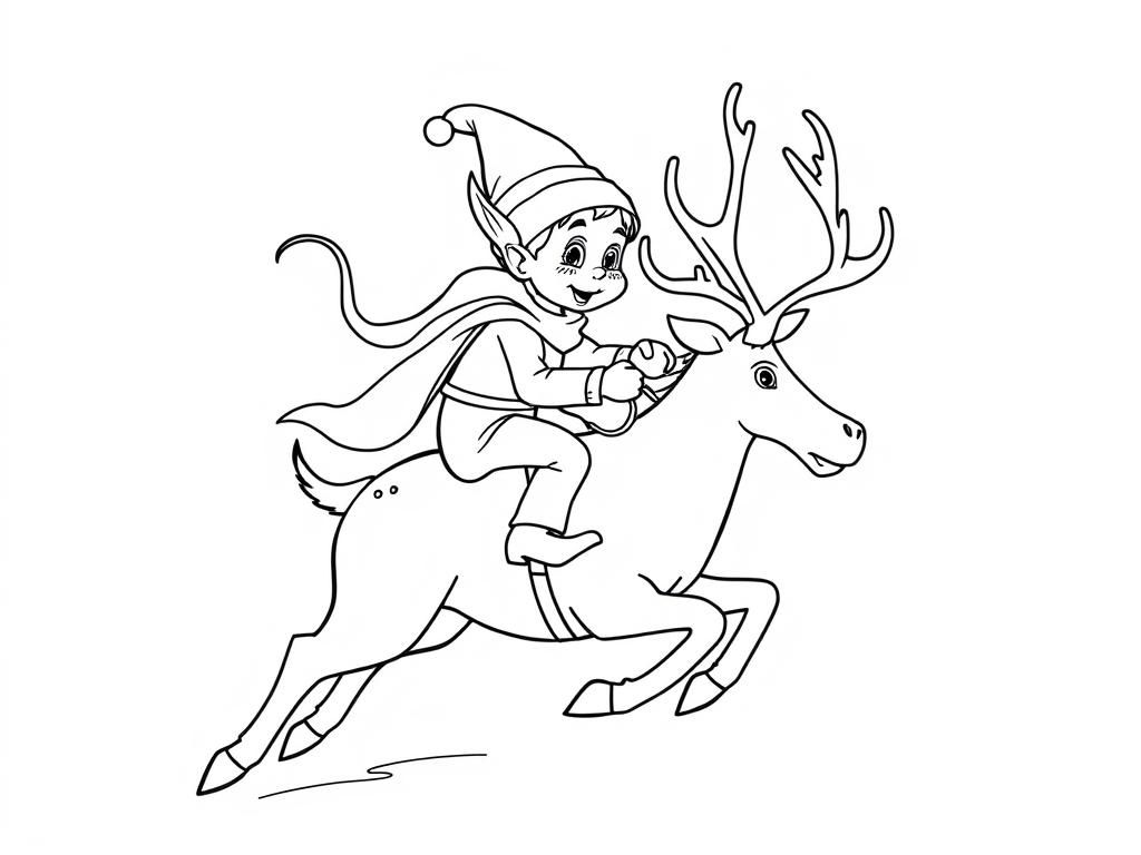 Preview of elf riding on rudolph the reigndeer