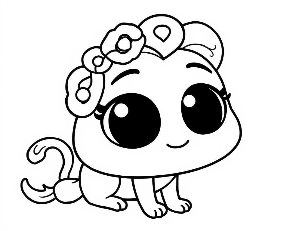 Cute Cartoon Cat Coloring Page