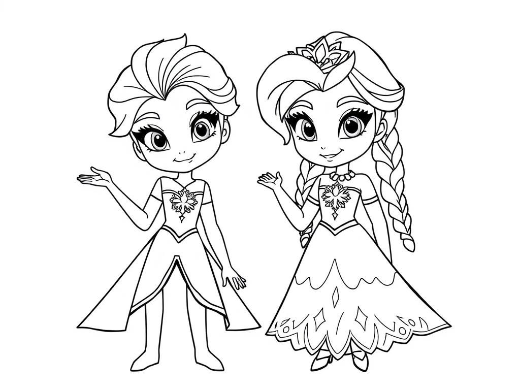 Preview of elsa and anna dressed as shimmer and shine