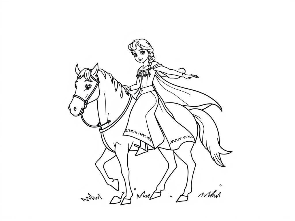 Preview of Elsa and Anna on a horse