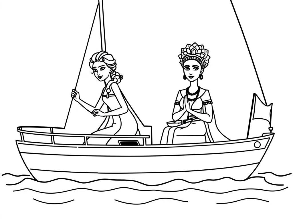 Preview of Elsa and Frida Kahlo sailing a yacht