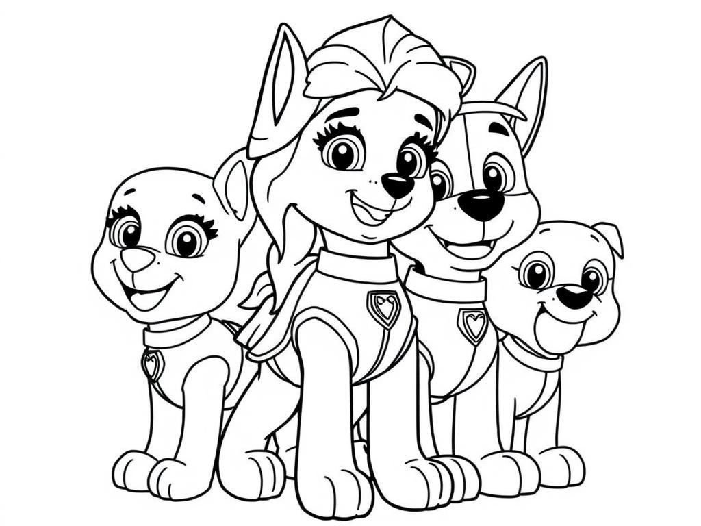 Elsa and whole paw patrol