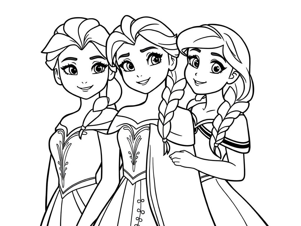 Disney Princesses Coloring Page