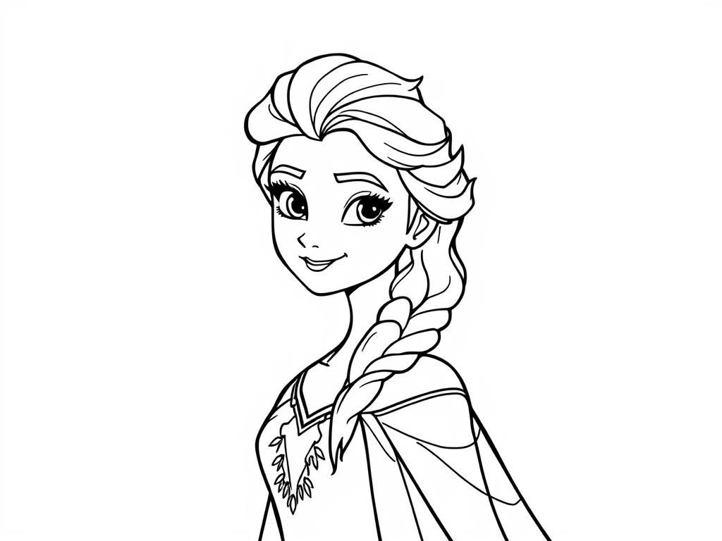 Kleurplaat van Elsa uit Frozen