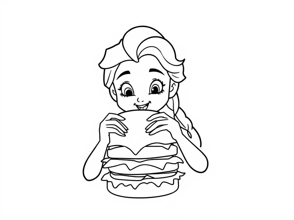 Preview of Elsa eating a burger