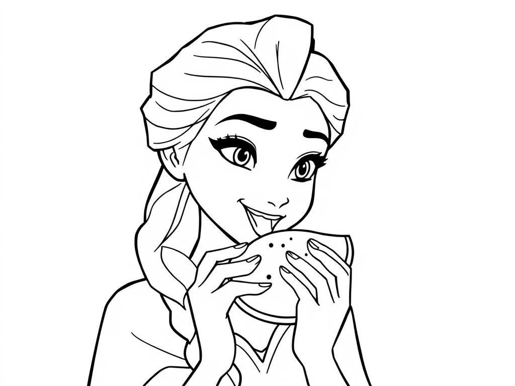 Elsa is eating orange