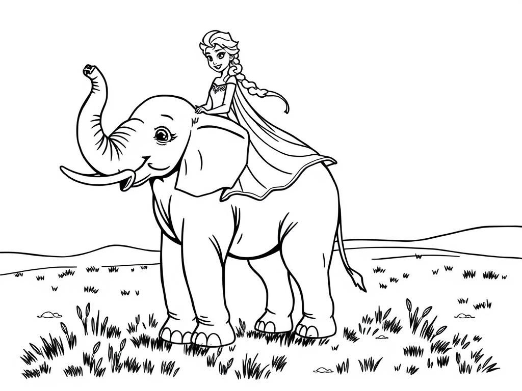 Preview of Elsa on a elephant