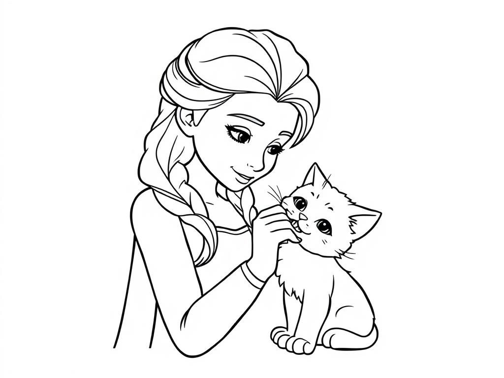 Preview of Elsa petting a kitty