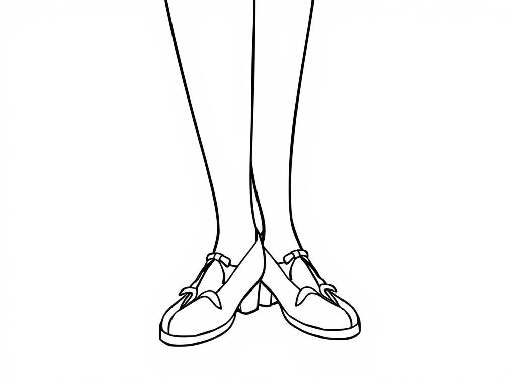 Coloring Page of Stylish Shoes