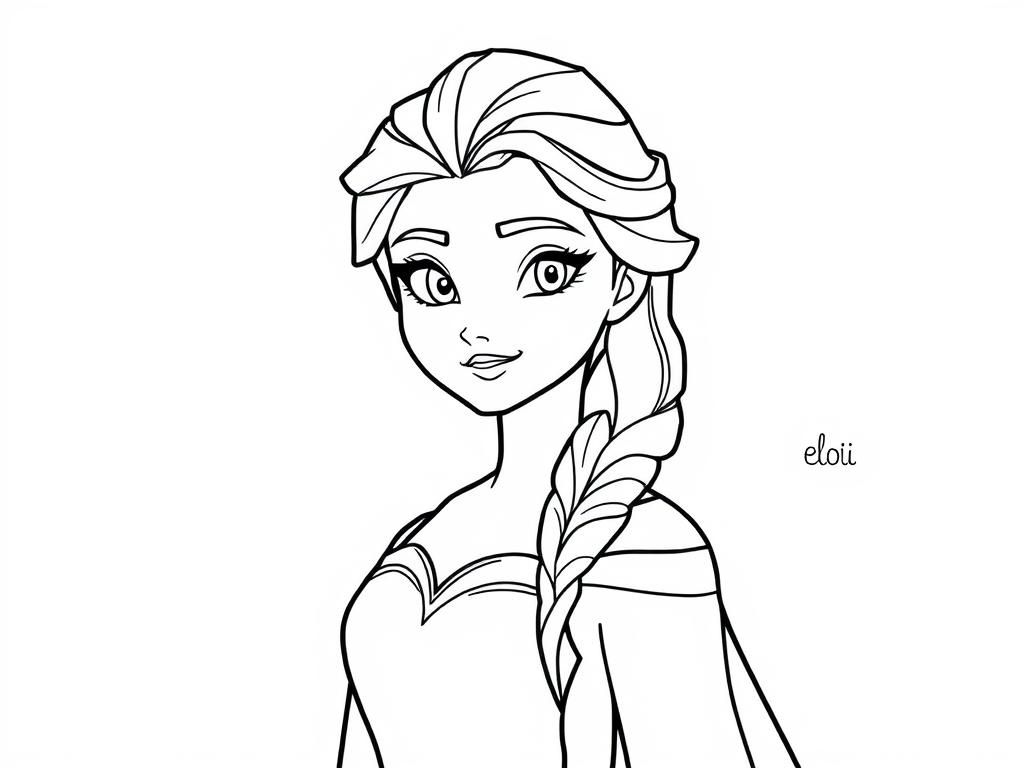 elsa with a name spell noli under - Free Printable Coloring Page
