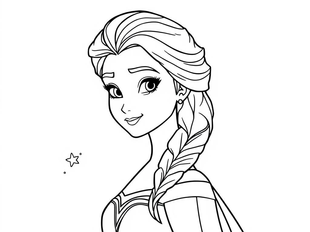 elsa with a name spell noli under - Free Printable Coloring Page