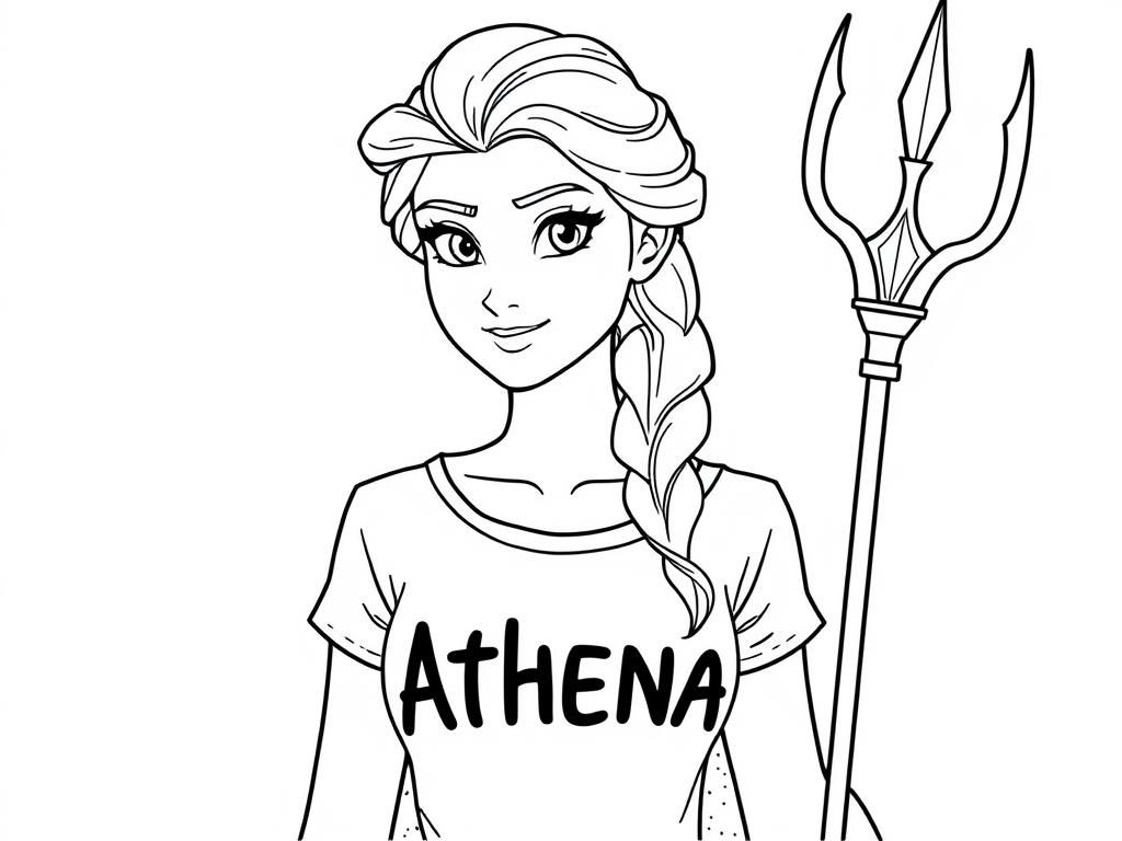 Preview of Elsa with a t-shirt that says Athena