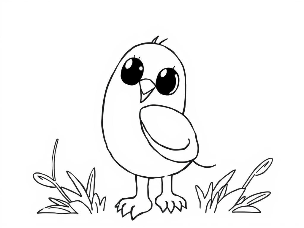 Cartoon Chick Coloring Page