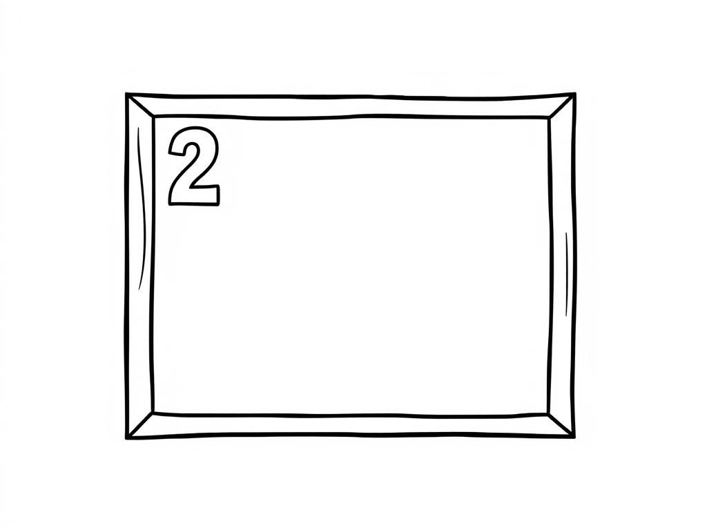 Preview of Empty picture frame with big numbers 1 to 10 to colour