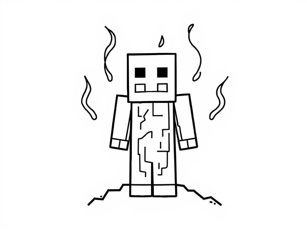 Minecraft Villager Coloring Page
