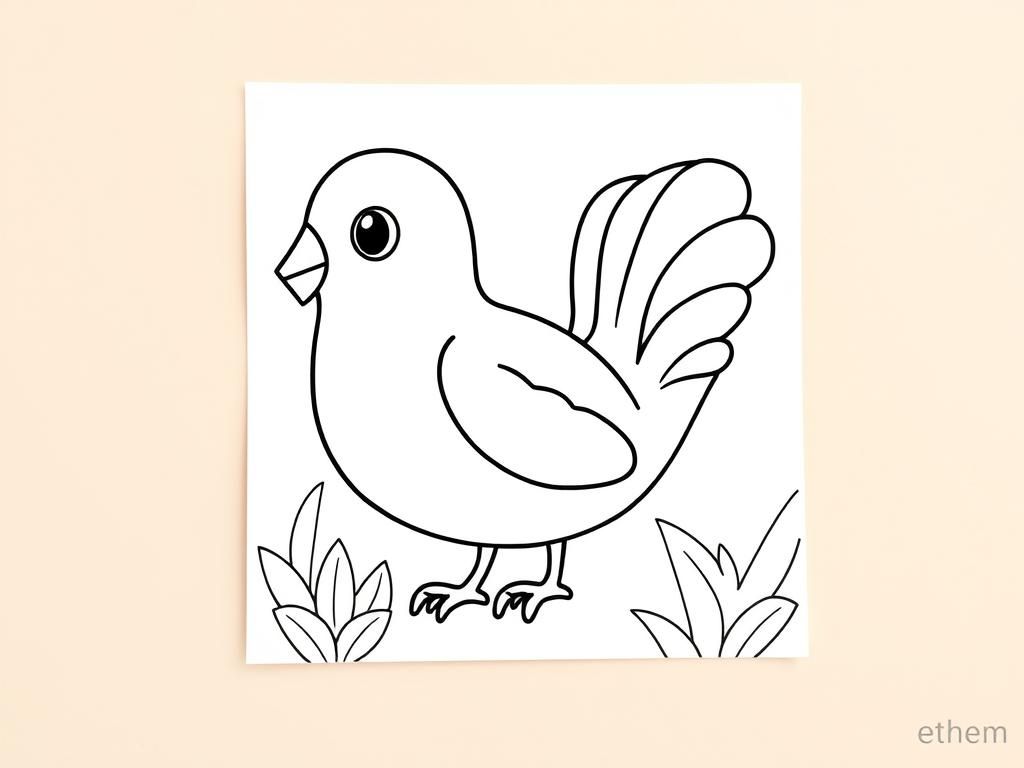 Bird Coloring Page for Kids