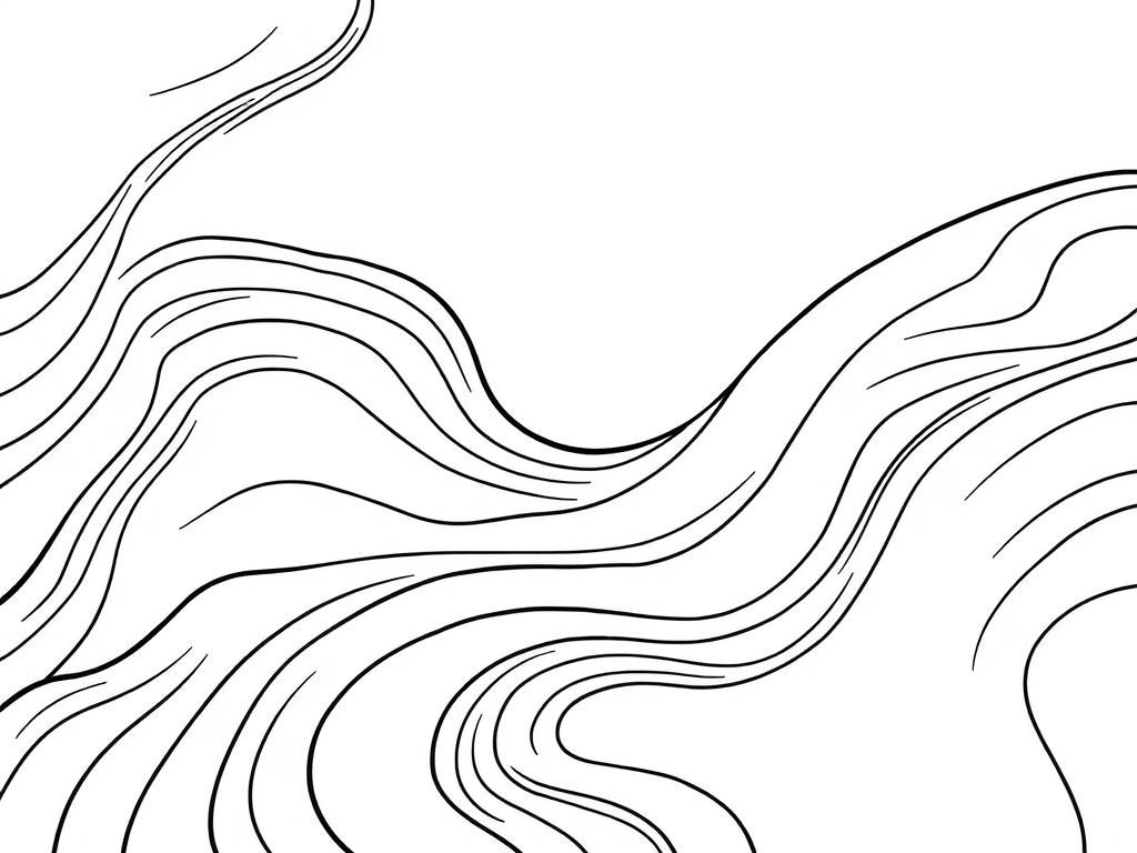 Abstract Wavy Lines Coloring Page
