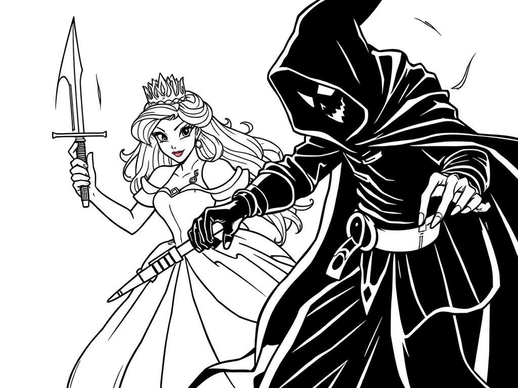 Preview of evil deadly disney princess assassins in the night dead bodies around to learn how to draw stealth and rage