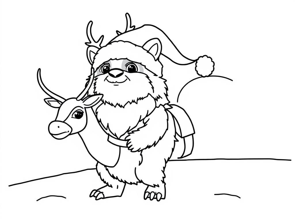 ewok with santas reindeer