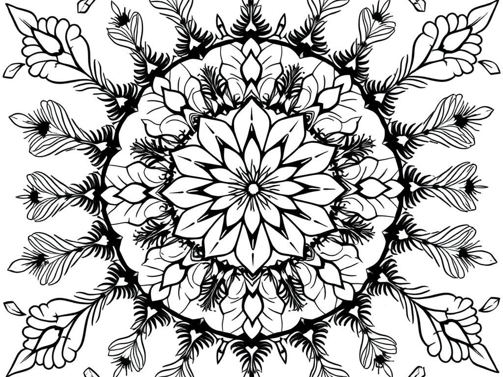 Extravagant plant and flower mandala