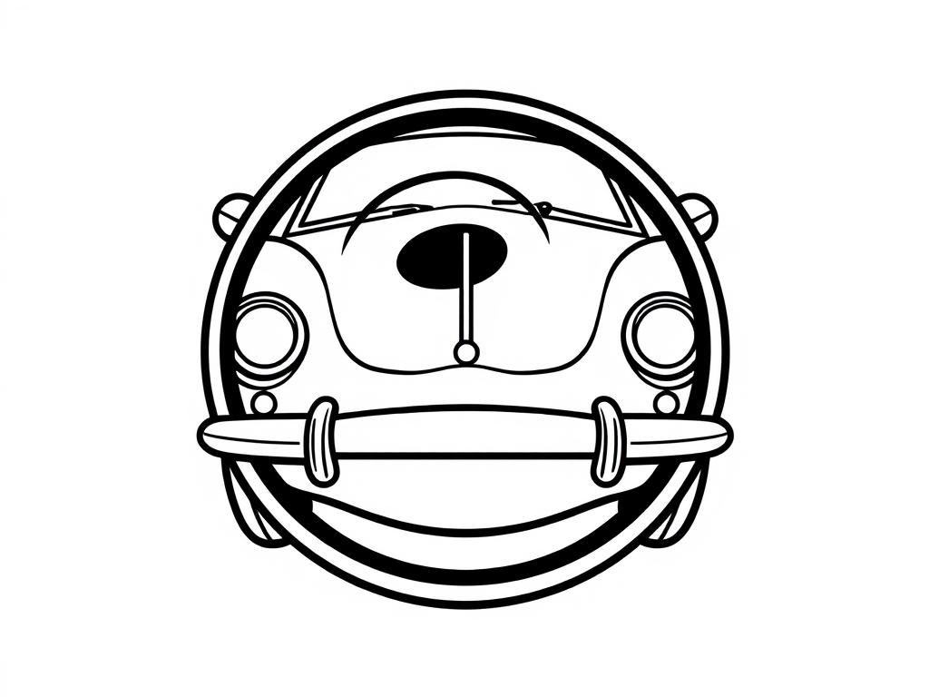 Vintage Car Coloring Page for Kids