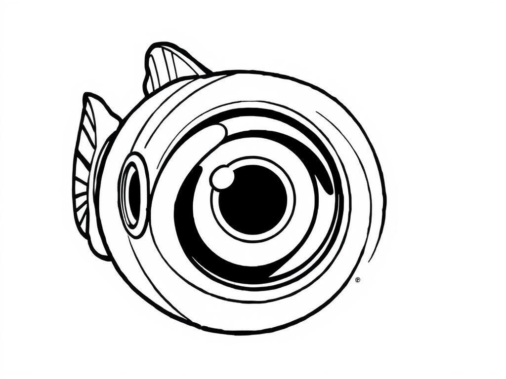 Coloring Page of a Cute Cartoon Fish