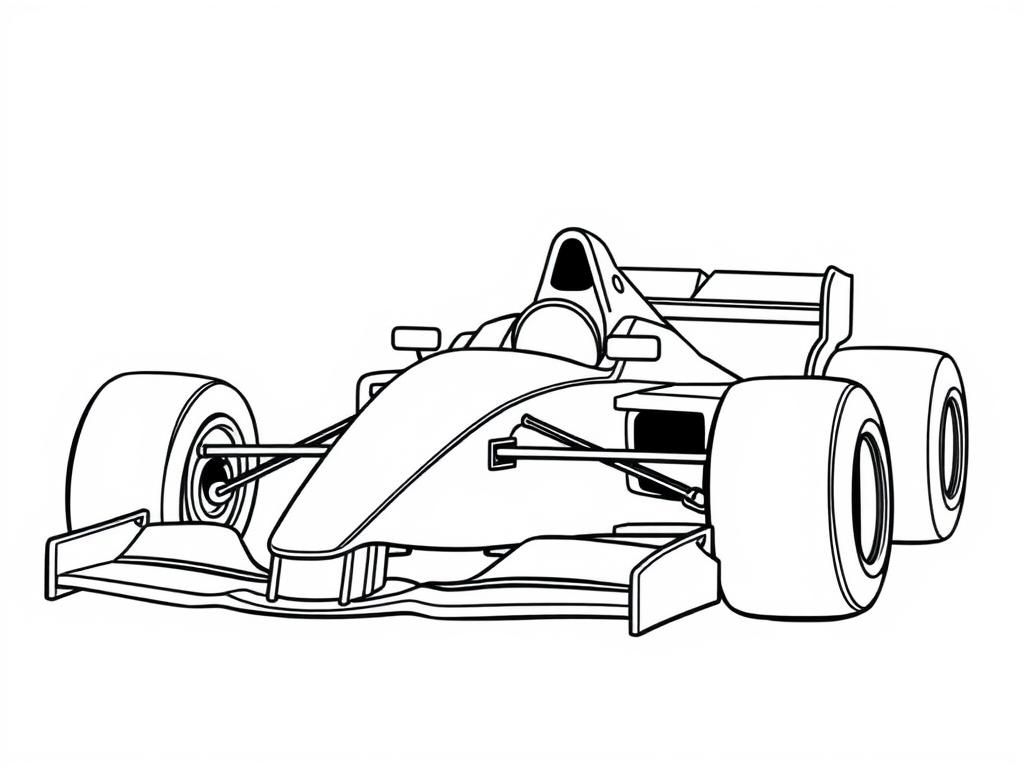 Formula One Racing Car Coloring Page