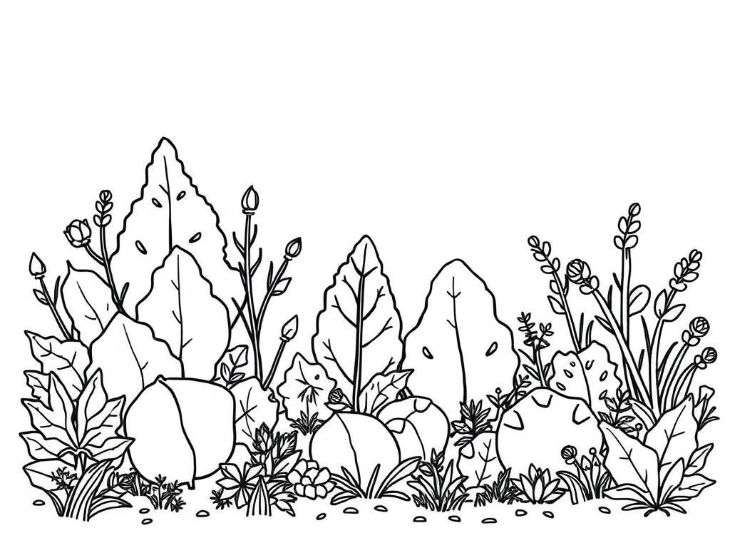 Garden Plants Coloring Page