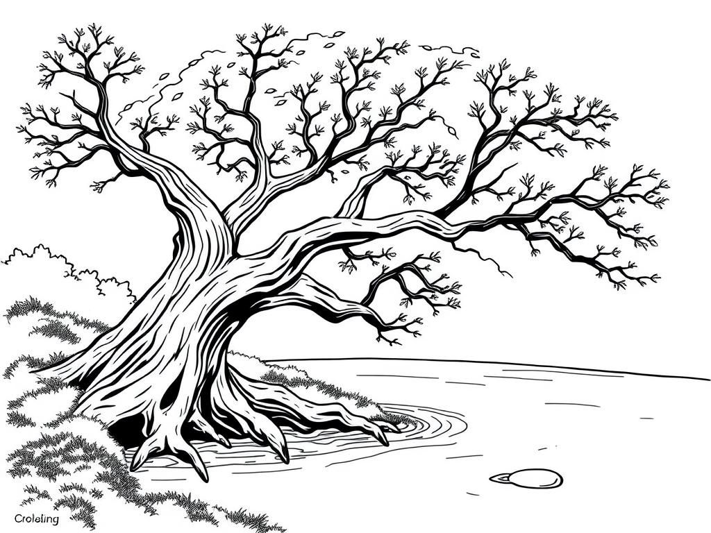 Forest Tree Coloring Page: Unleash Your Creativity