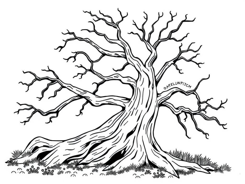 Kleurplaat van Majestic Tree